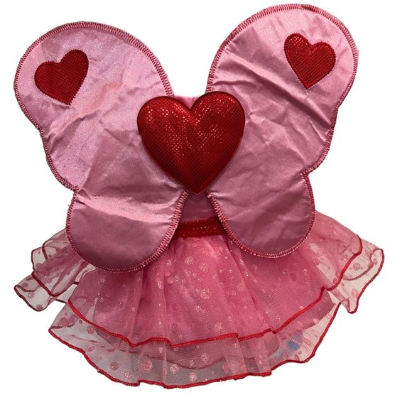 Build A Bear Workshop Pink Love Fairy Valentines Day Butterfly Wings Dress - Picture 4 of 8